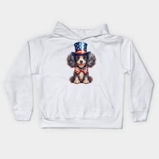 4th of July Poodle Kids Hoodie